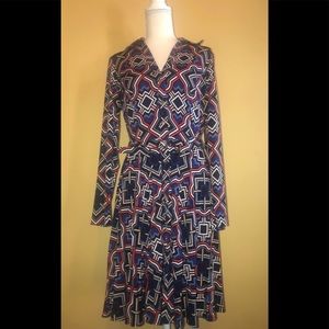 💙💛🧡CACHÉ Long Sleeve Belted Dress